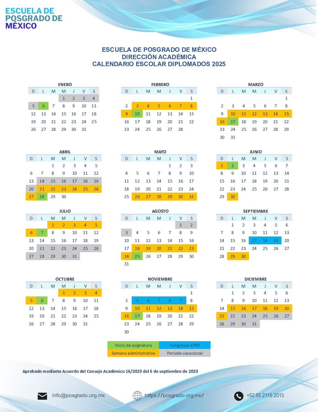 Calendario ordinario EPM 2024